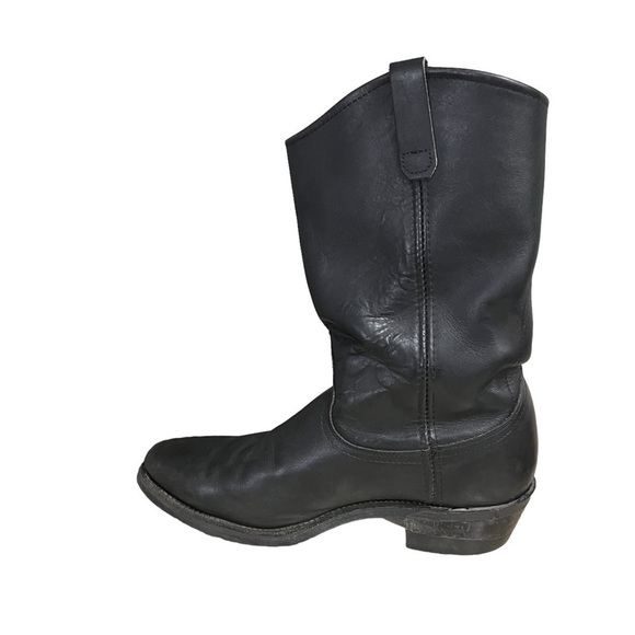 Mason Western Black Leather Cowboy Boots Mens Size 9B Pull on Boots main image 7